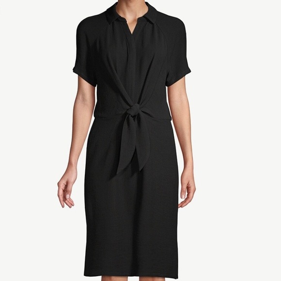 Chico's Dresses Chicos Petite Shortsleeve Tiewaist Shirt Dress 2p Poshmark